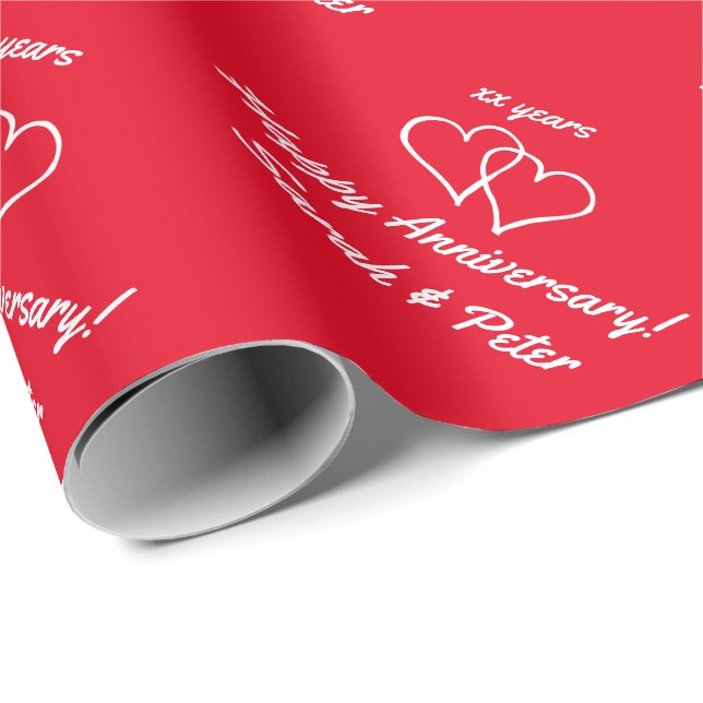 Papel de envoltura de aniversario personalizado pa (Esquina del rollo)