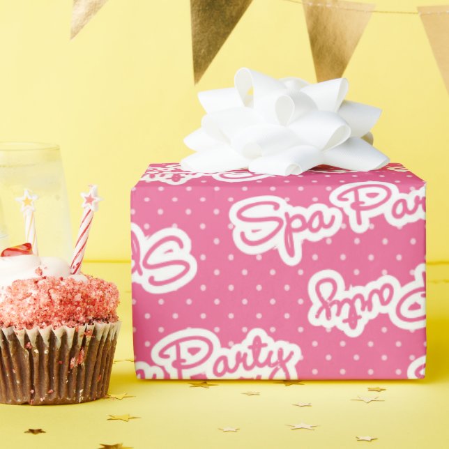 Papel de envoltura de arte oral fiesta de spa rosa (Fiesta de cumpleaños )
