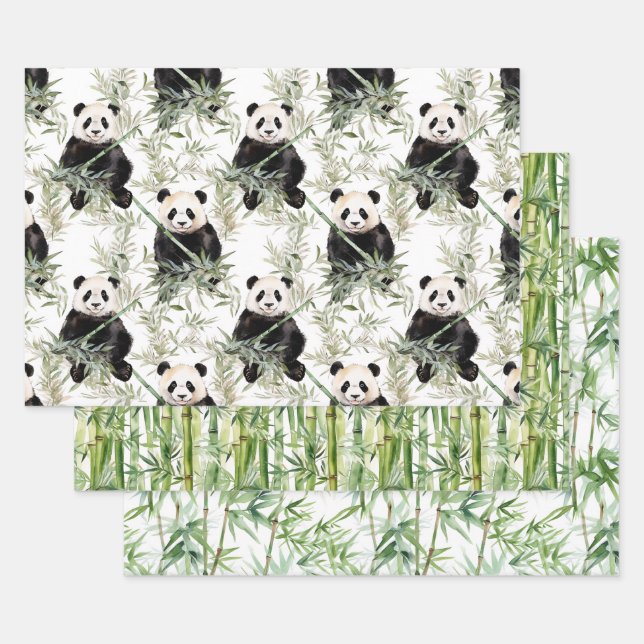 Papel de envoltura de Bambú Panda (Set)
