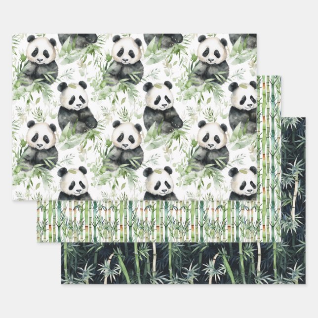 Papel de envoltura de Bambú Panda (Set)
