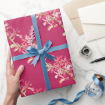 Papel de envoltura de boda de arte de la acuarela<br><div class="desc">acuarela botánica pintada a mano Phaiocalanthe Parkside flores de orquídea roja repiten patrón de papel de envoltura regalo. Hay otros elementos coincidentes disponibles. © Pintura original de acuarela y diseño de Sarah Trett para www.mylittleeden.com en Zazzle.</div>