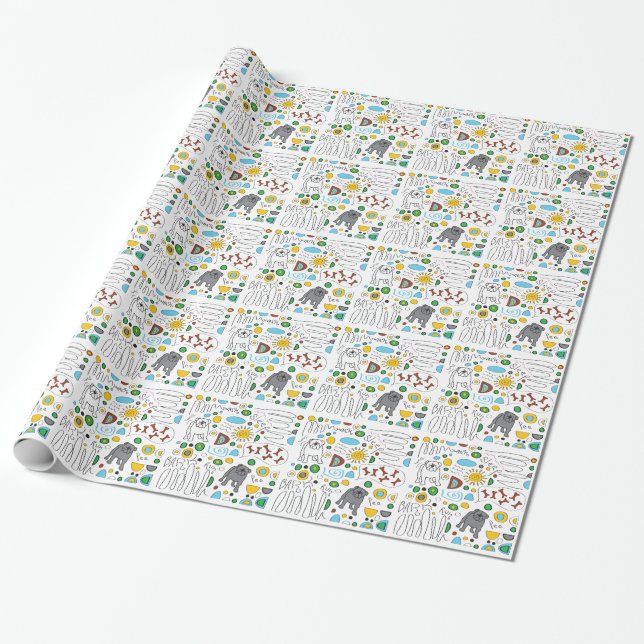PAPEL DE ENVOLTURA DE BULLDOG DE bulldog (Desenrollado)