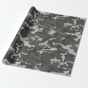 papel de envoltura de camuflaje gris