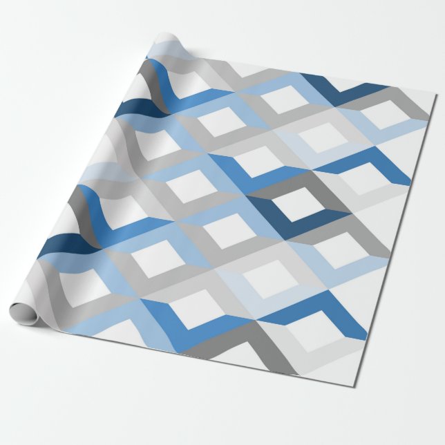papel de envoltura de chevrons azules (Desenrollado)