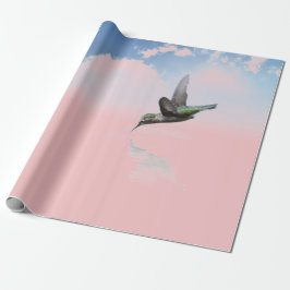 papel de envoltura de colibrí y nubes