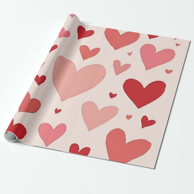Papel de envoltura de corazón (Desenrollado)