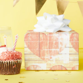 papel de envoltura de corazón rústico moderno