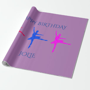Papel de envoltura de cumpleaños Ballerina. Nombre