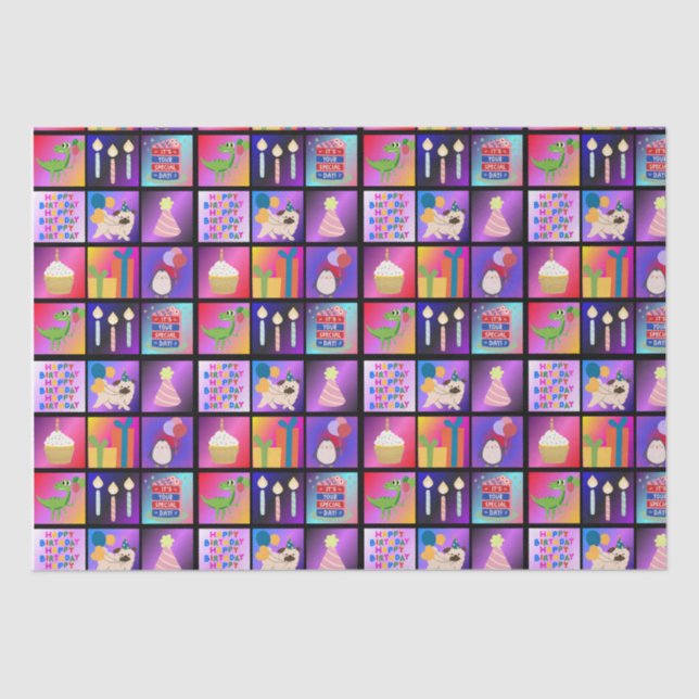 Papel de envoltura de cumpleaños feliz (Anverso)