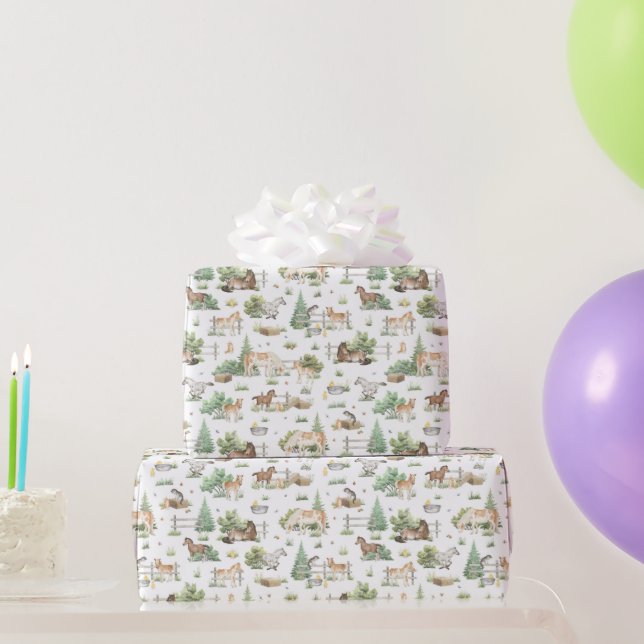 Papel de envoltura de Cute Ponies (Regalos de fiesta)