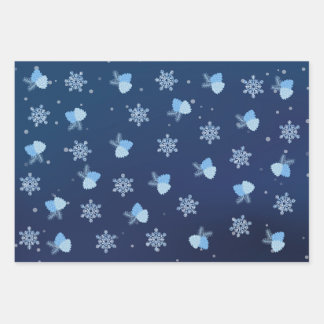 Papel de envoltura de diseño de Navidades azules