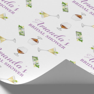 Papel de envoltura de ducha de novia personalizado