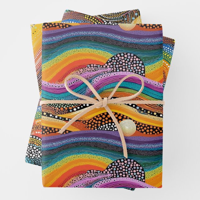 Papel de envoltura de estilo de arte Rainbow dot (In situ)