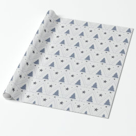 Papel De Envoltura De Estrellas Y Árboles De Vacac