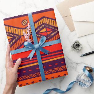 Papel de envoltura de fiesta de patrones tribales 