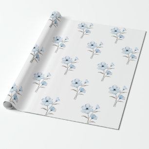 Papel de envoltura de flores azules