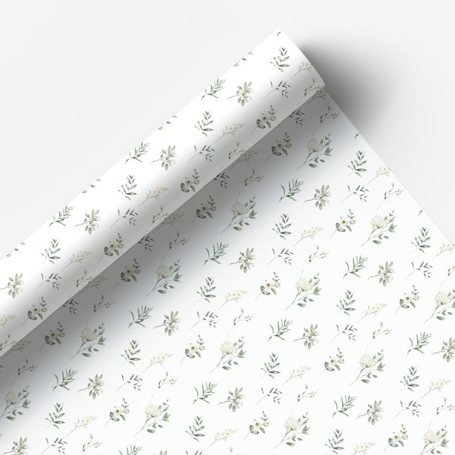 Papel de envoltura de flores blancas de eucalipto (Subido por el creador)