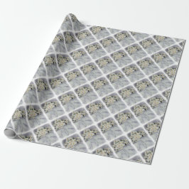 PAPEL DE ENVOLTURA DE FLORES BLANCOS