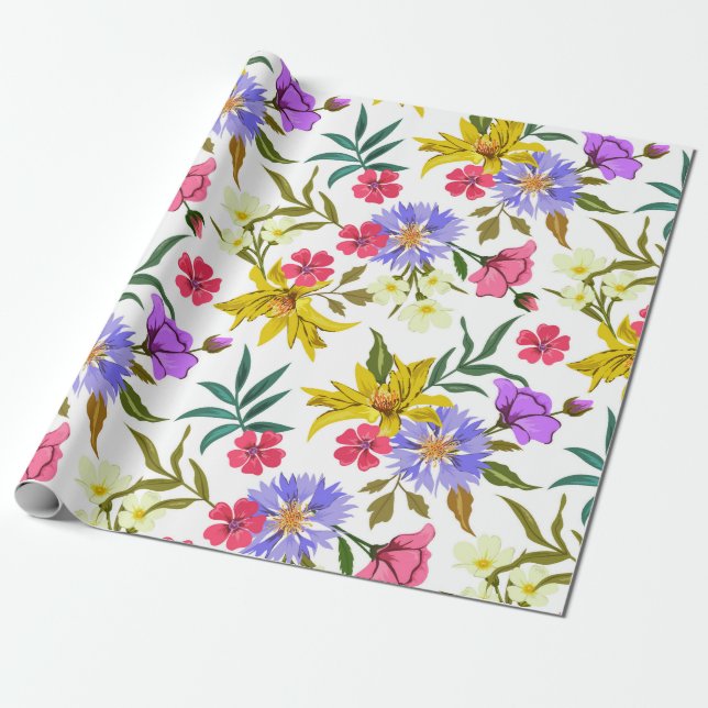 Papel de envoltura de flores de bonito colorido (Desenrollado)