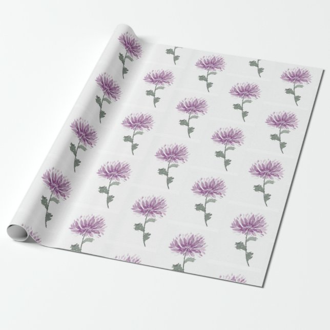 papel de envoltura de flores moradas (Desenrollado)