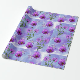 Papel de envoltura de flores moradas