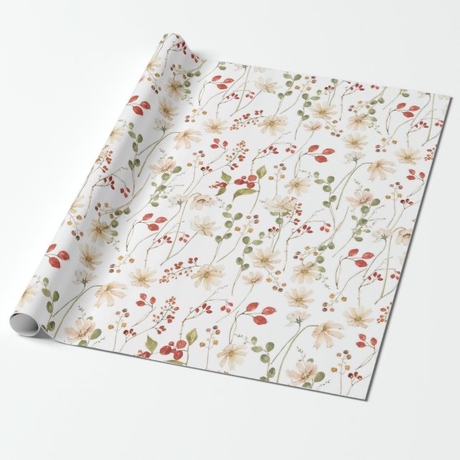 Papel de envoltura de flores silvestres acuáticas (Desenrollado)