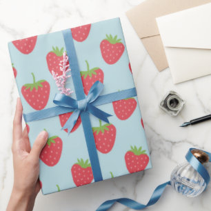 Papel de envoltura de fruta del patrón de fresa
