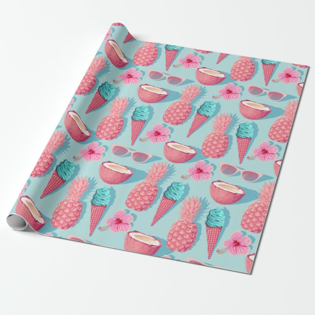 Papel de envoltura de fruta tropical (Desenrollado)
