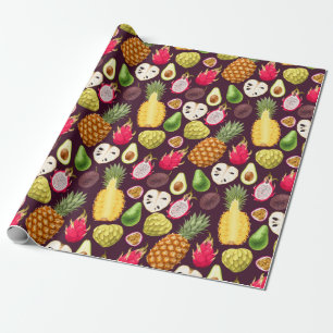 Papel de envoltura de fruta tropical