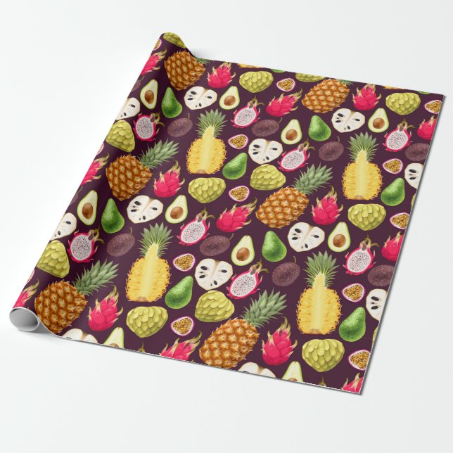 Papel de envoltura de fruta tropical (Desenrollado)