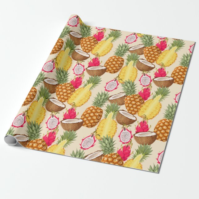 Papel de envoltura de fruta tropical (Desenrollado)