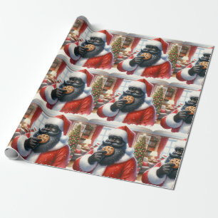 Papel de envoltura de galletas de Papá Noel negro