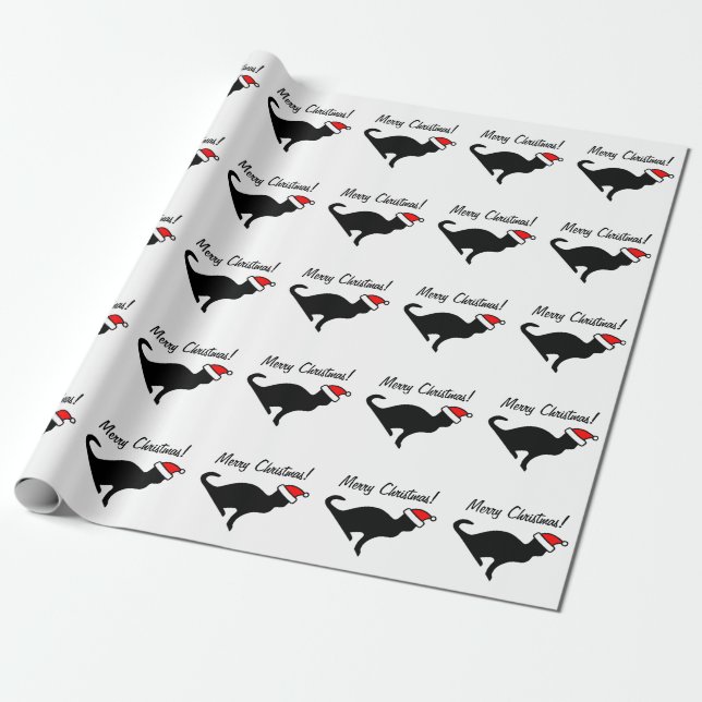 Papel de envoltura de gato para navidades (Desenrollado)