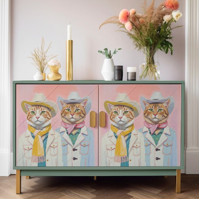 Papel De Envoltura De Gatos Vaqueros Para El Colla (This is a mockup, this design may appear larger or smaller on your furniture depending on size.)