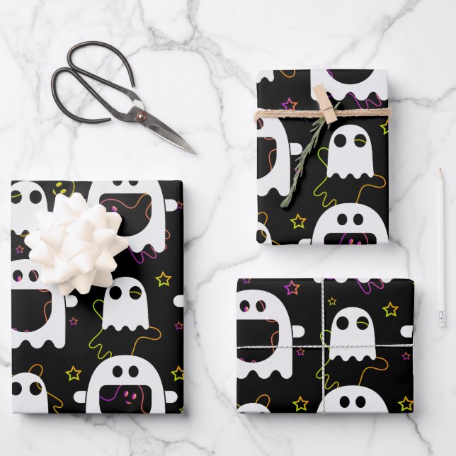 Papel de envoltura de Ghost Halloween (Anverso)