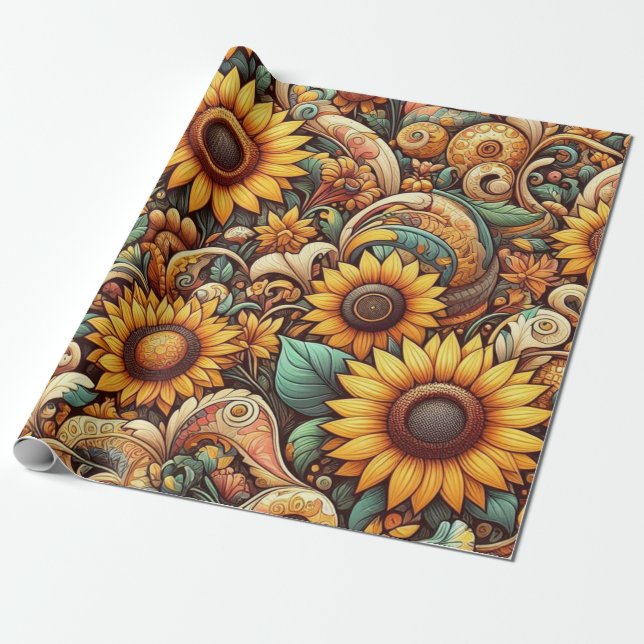 papel de envoltura de girasol (Desenrollado)