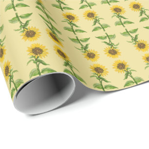 Papel de envoltura de girasoles amarillos