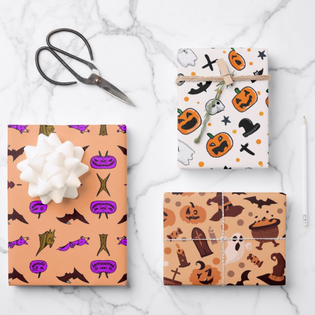 Papel de envoltura de Halloween (Anverso)