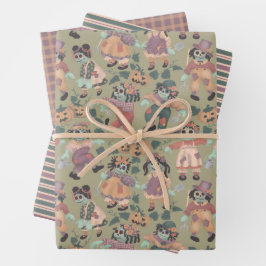 Papel de envoltura de Halloween Rag Doll Zombies (