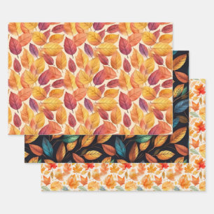 Papel de envoltura de hojas de otoño