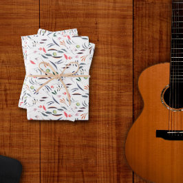 Papel de envoltura de hojas de patrón botánico