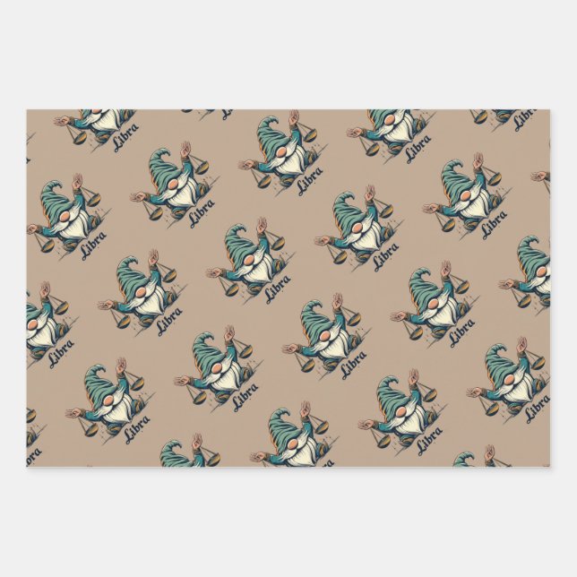 Papel de envoltura de Horoscope Virgo, Libra y Esc (Anverso)