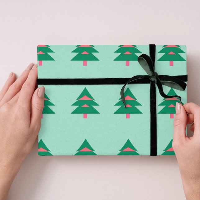 Papel de envoltura de invierno con patrón de árbol (Subido por el creador)