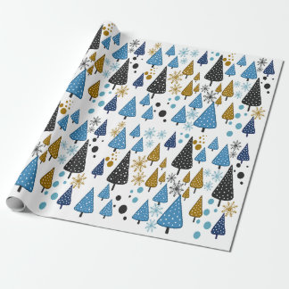 Papel de envoltura de Little Forest Blue