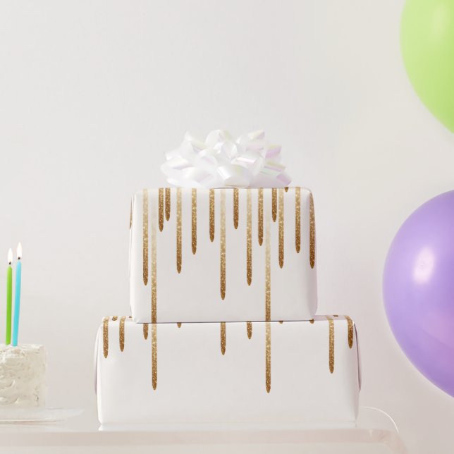 papel de envoltura de lluvia purpurina (Regalos de fiesta)