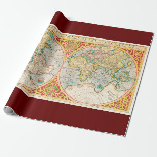 Papel de envoltura de mapas de época