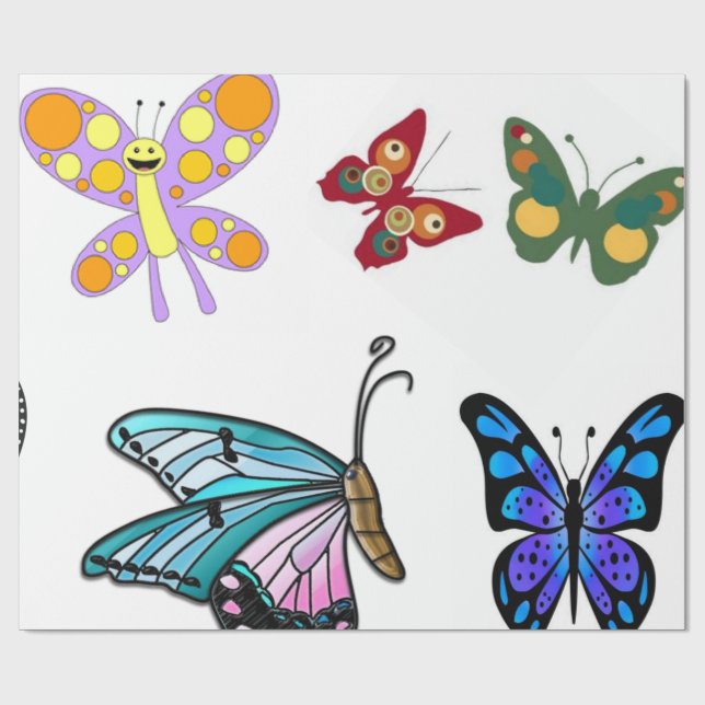 Papel de envoltura de mariposa para niños (Superficie plana)