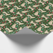 Papel de envoltura de Navidades de Golden Retrieve