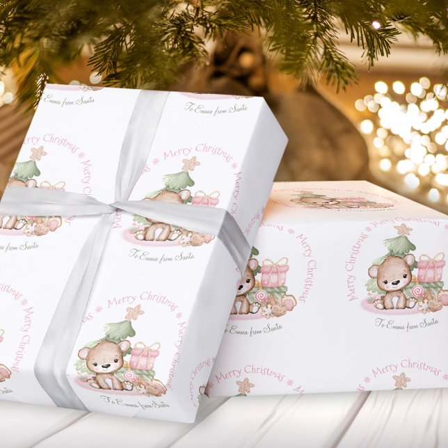 Papel de envoltura de Navidades de pelo para niña (Cute Christmas wrapping paper for Baby Girl)