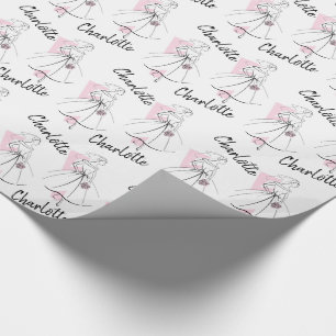 Papel de envoltura de nombre rosado de la novia de